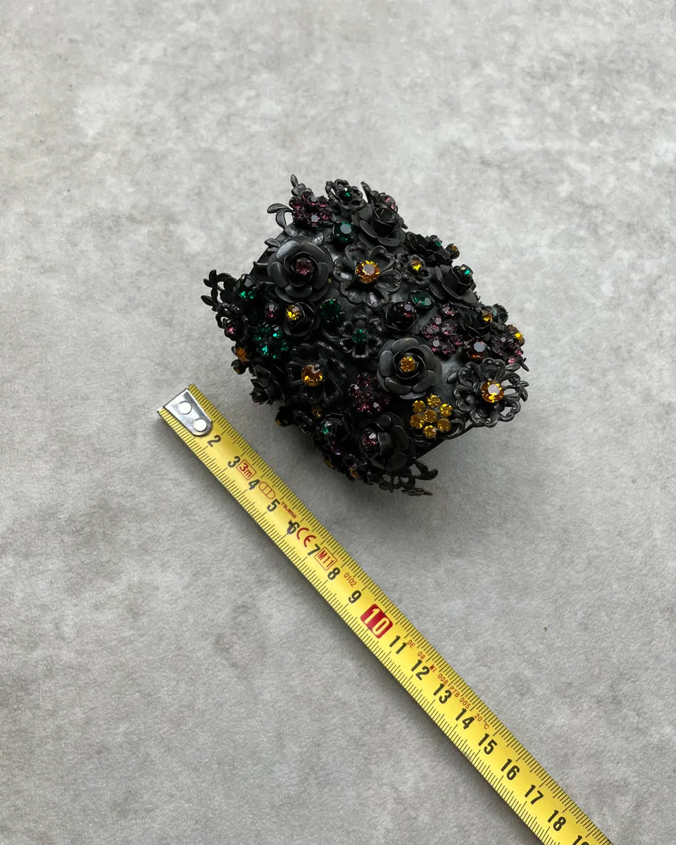 Dsquared2 Black Pewter Floral Gemstone Bracelet fJKdSEd 6