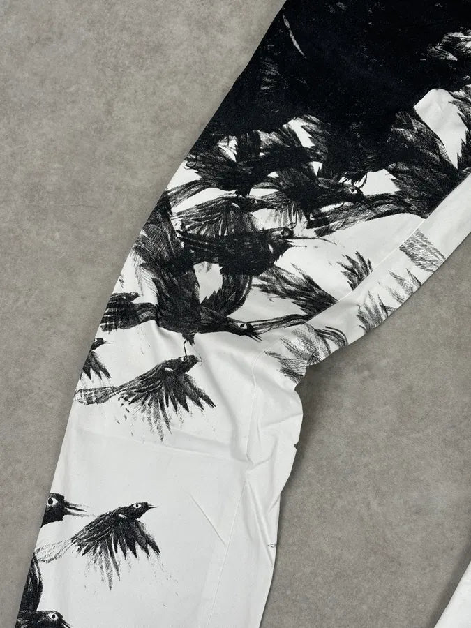 AW2015 Dsquared2 Black White Denim Floral Print Straight Jeans iuIOOMB 9