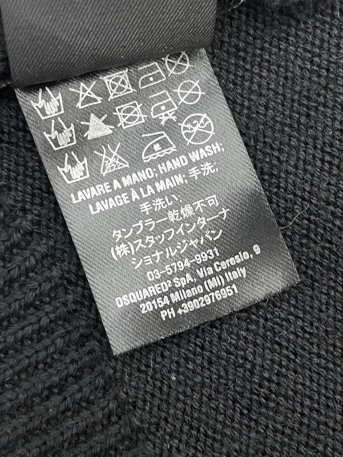 Dsquared2 Black Wool I Love D2 Embroidered Scarf NlUsEOo 6