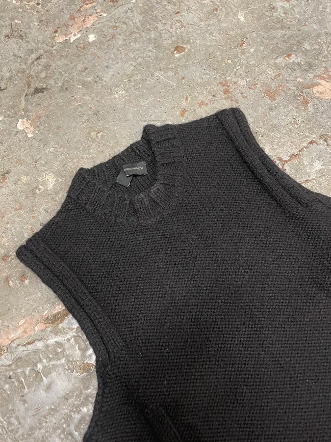 Dsquared2 Black Wool Sleeveless Sweater (S) 4