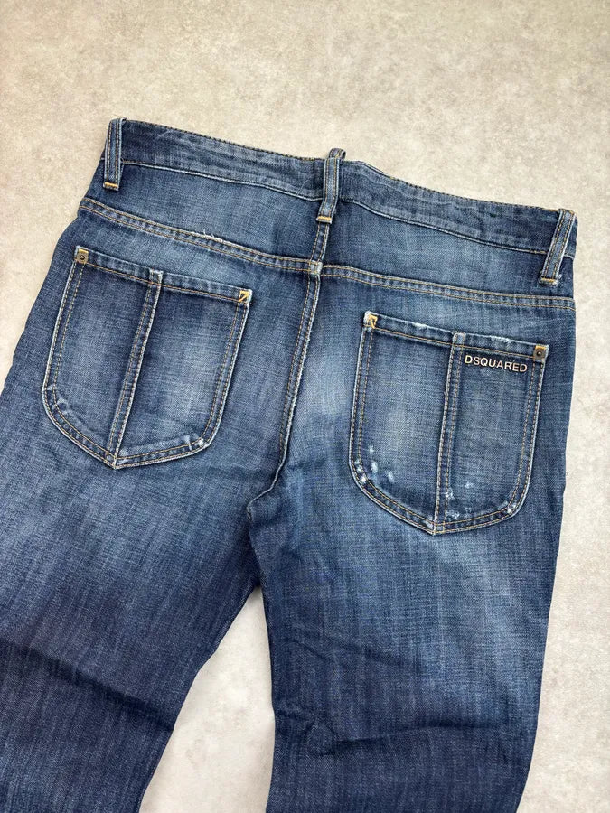 AW2011 Dsquared2 Blue Distressed Denim Straight Jeans ydOGwuj 6