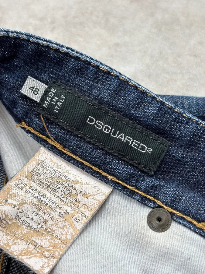 AW2011 Dsquared2 Blue Distressed Denim Straight Jeans ydOGwuj 9