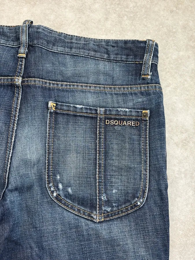 AW2011 Dsquared2 Blue Distressed Denim Straight Jeans ydOGwuj 7