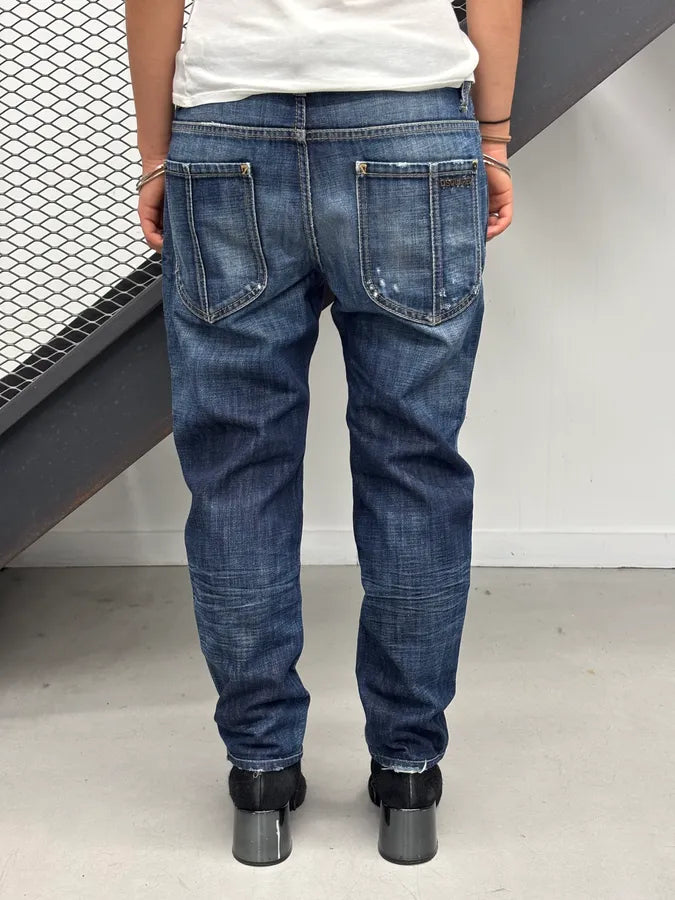 AW2011 Dsquared2 Blue Distressed Denim Straight Jeans ydOGwuj 3