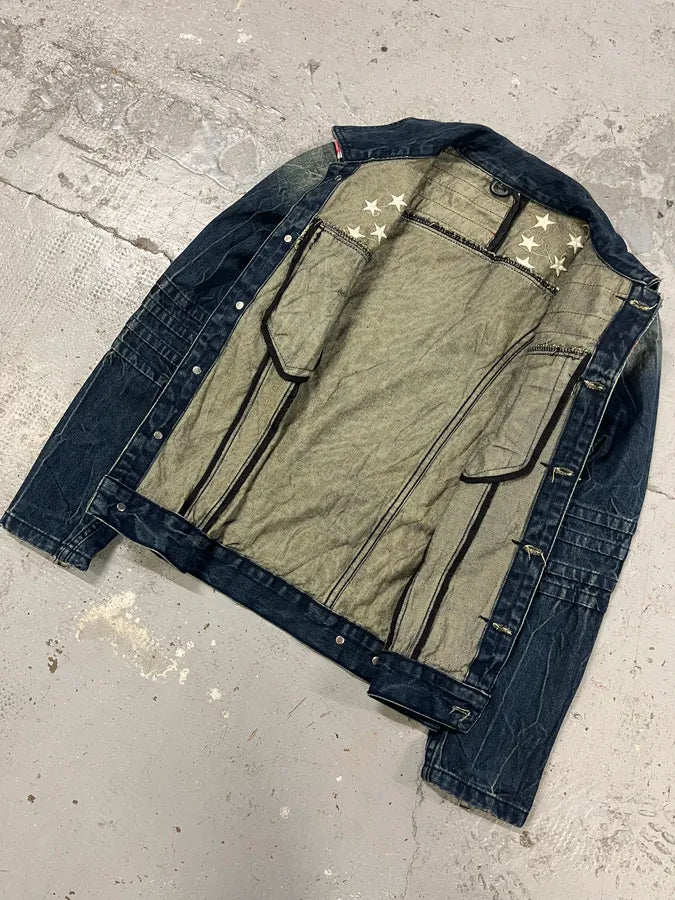 Dsquared2 Blue Faded Denim US Flag Jacket oikegRl 4