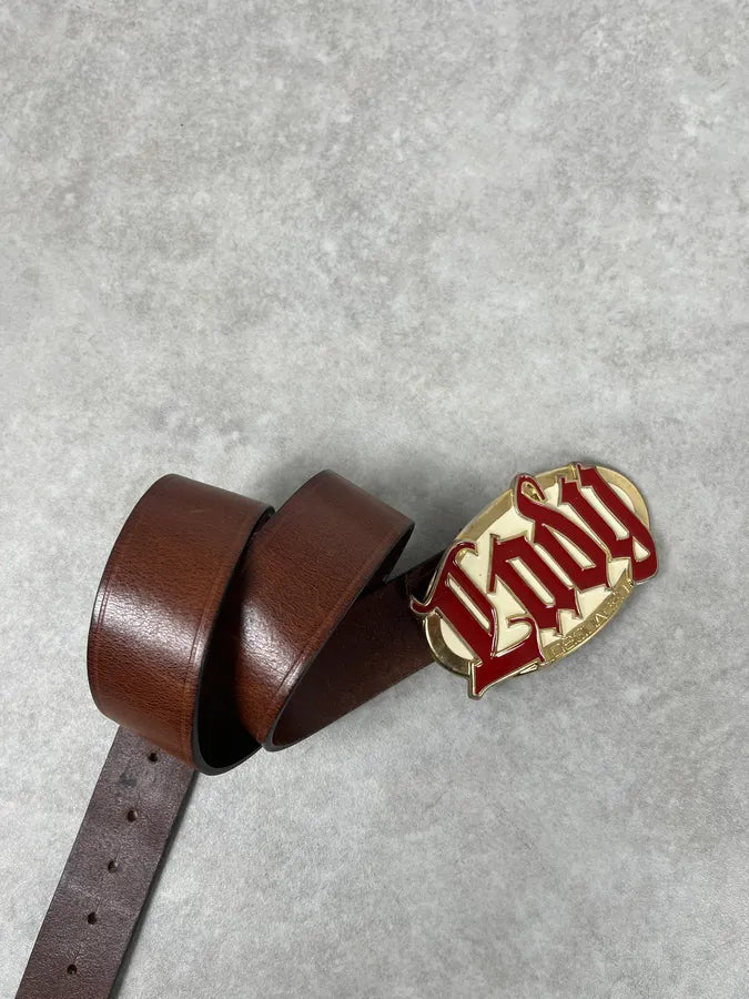 Dsquared2 Bordeaux Brown Lady Gothic Leather Belt uyzvbhY 2