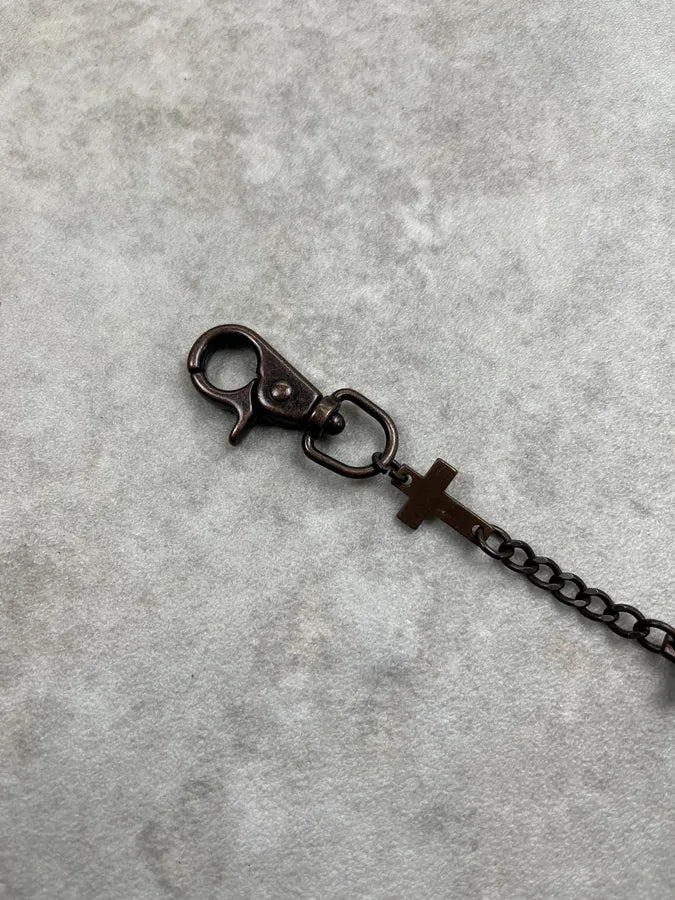 Dsquared2 Bronze Metal Cross Charm Chain Belt UWCUDdy 3