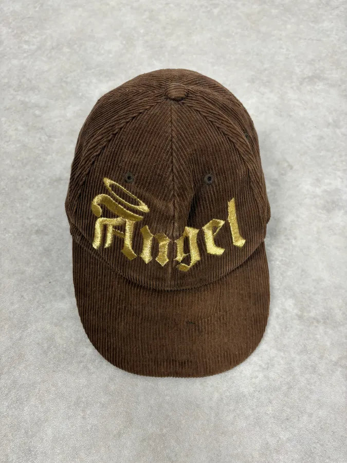 AW2005 Dsquared2 Brown Angel Embroidered Corduroy Cap NrxyZPb 4