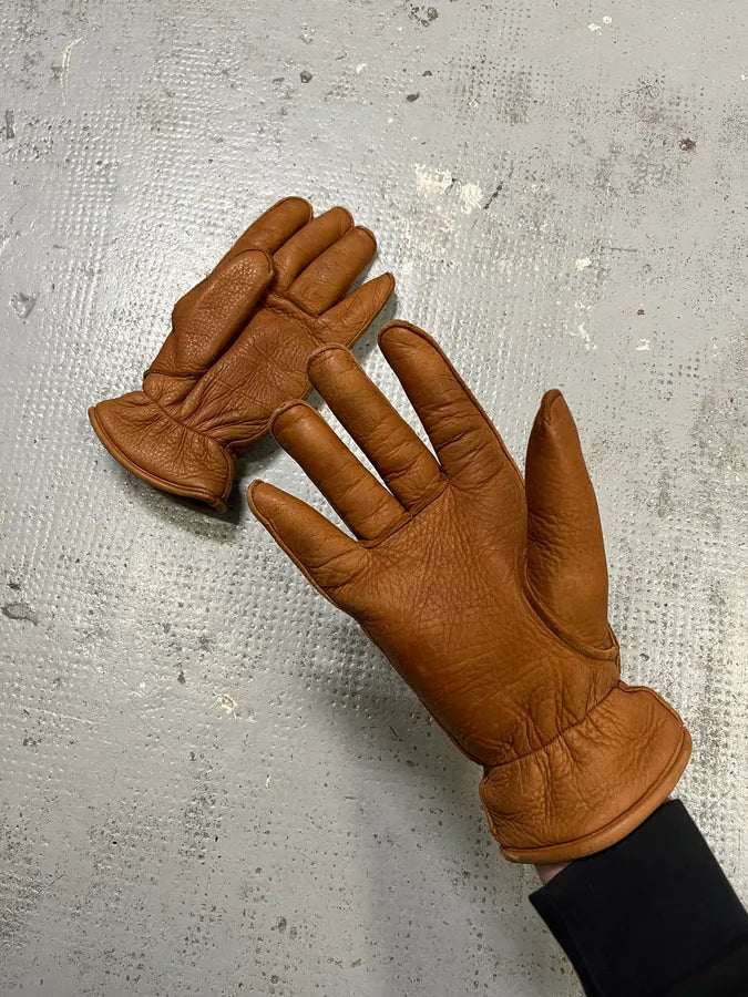 Dsquared2 Brown Fleeced Padded Biker Leather Gloves DvoEsMM 2