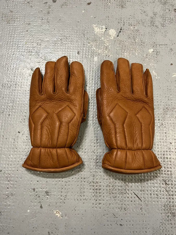 Dsquared2 Brown Fleeced Padded Biker Leather Gloves DvoEsMM 3