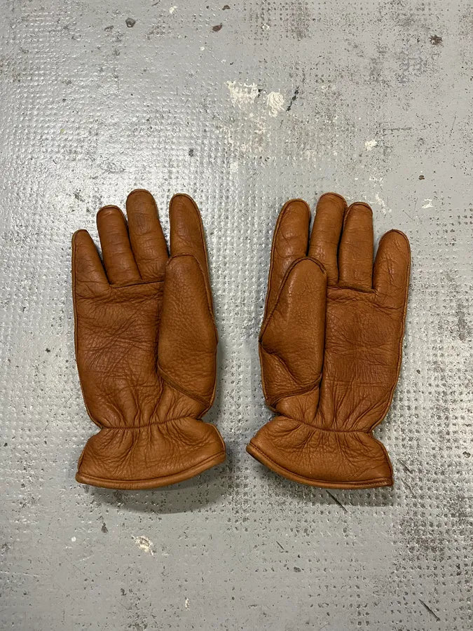 Dsquared2 Brown Fleeced Padded Biker Leather Gloves DvoEsMM 4
