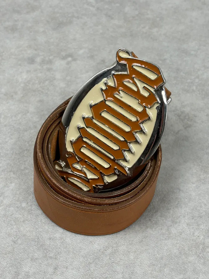 2000s Dsquared2 Camel Brown Gothic Leather Belt  vpZwMNp 6