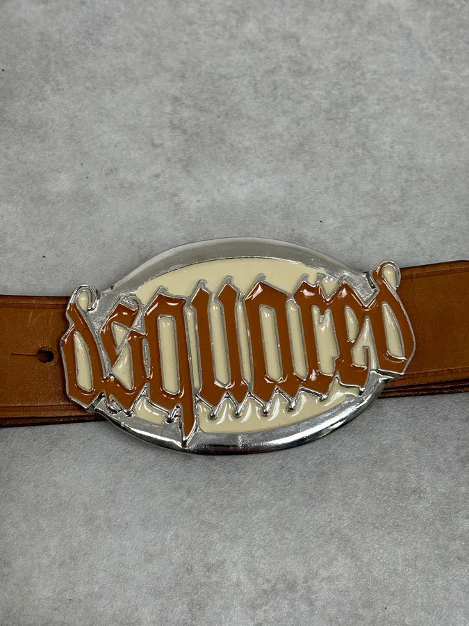 2000s Dsquared2 Camel Brown Gothic Leather Belt  vpZwMNp 3
