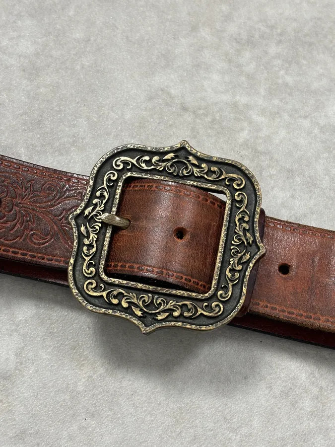 Dsquared2 Brown Leather Belt Ornamental Buckle EARuBaH 5