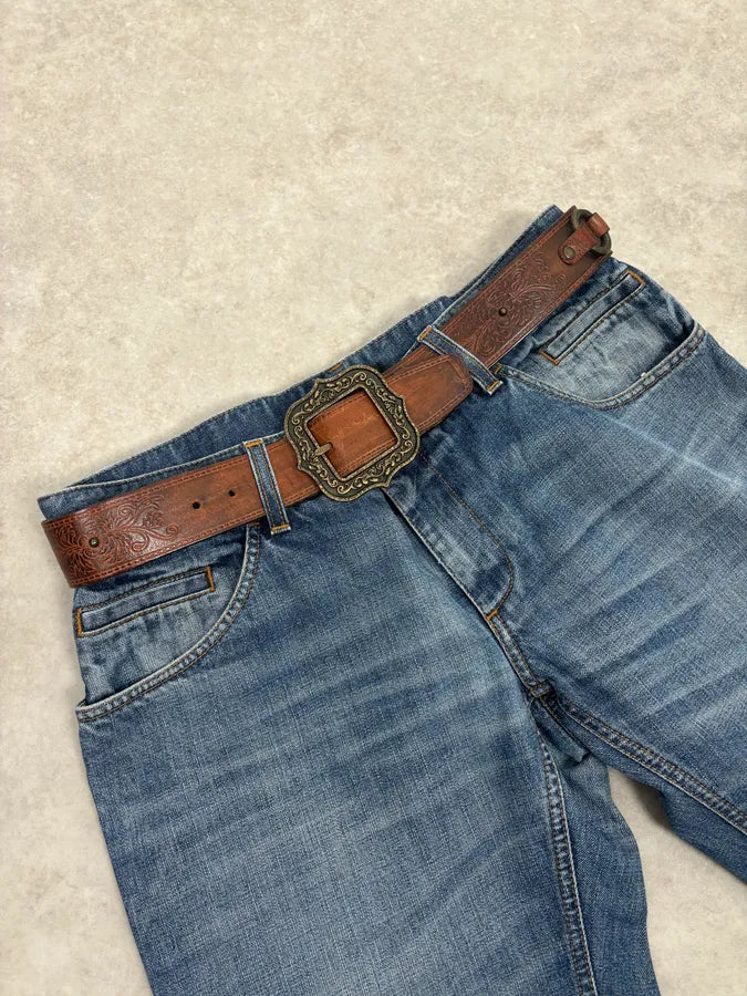 Dsquared2 Brown Leather Belt Ornamental Buckle EARuBaH 0