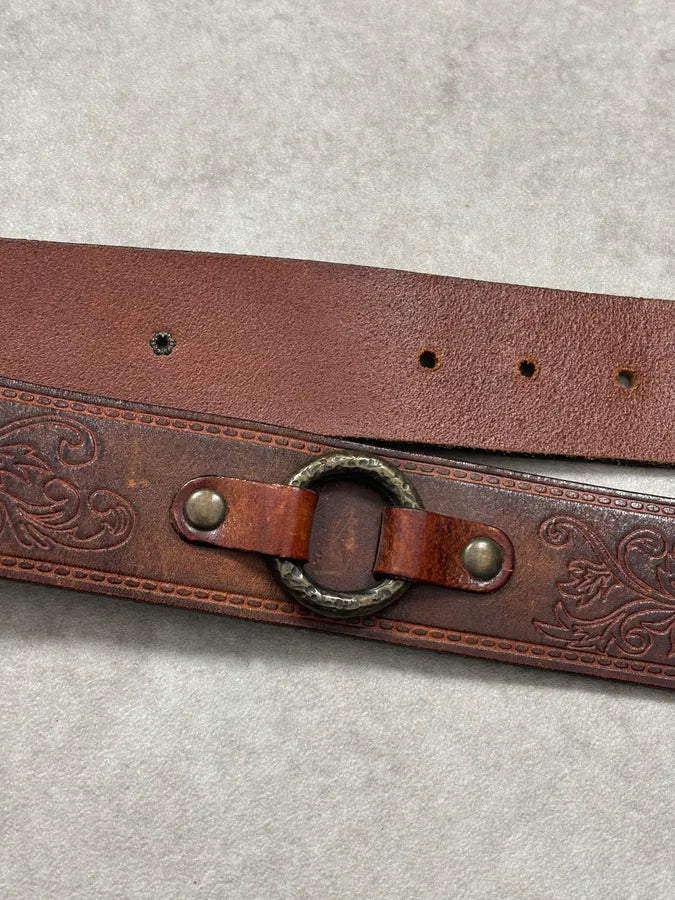 Dsquared2 Brown Leather Belt Ornamental Buckle EARuBaH 8