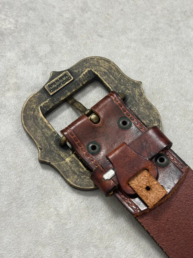 Dsquared2 Brown Leather Belt Ornamental Buckle EARuBaH 7