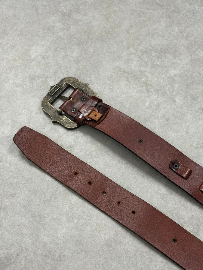 Dsquared2 Brown Leather Belt Ornamental Buckle EARuBaH 4