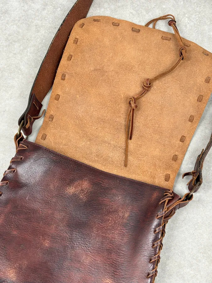 2000s Dsquared2 Brown Leather Studded Crossbody Bag kkERJWy 14