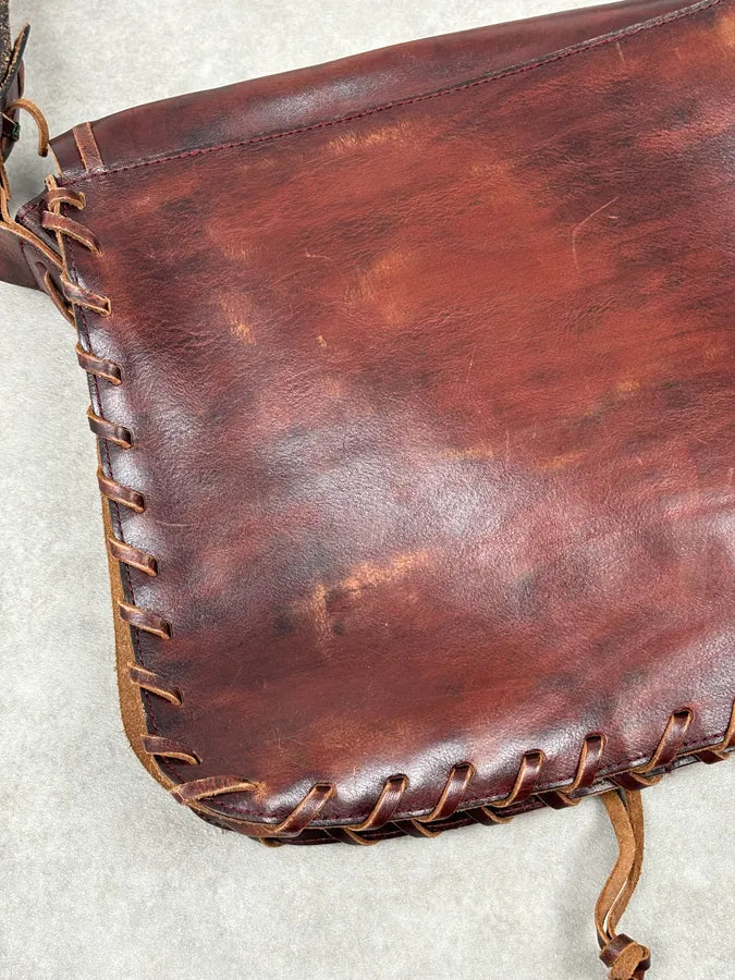 2000s Dsquared2 Brown Leather Studded Crossbody Bag kkERJWy 5