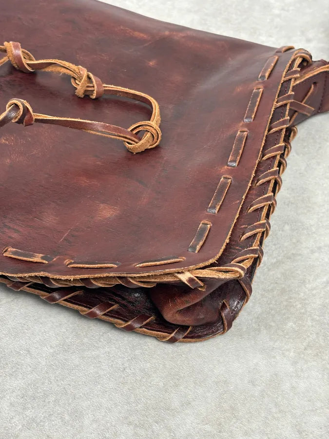 2000s Dsquared2 Brown Leather Studded Crossbody Bag kkERJWy 6