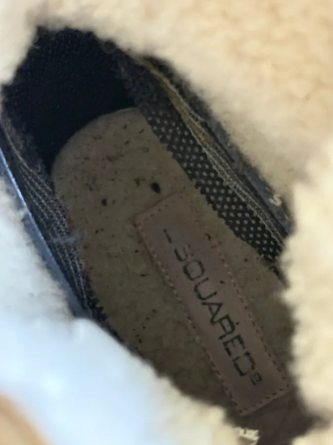 Dsquared2 Brown Shearling Leather Hiking Boots  HJugcSV 9
