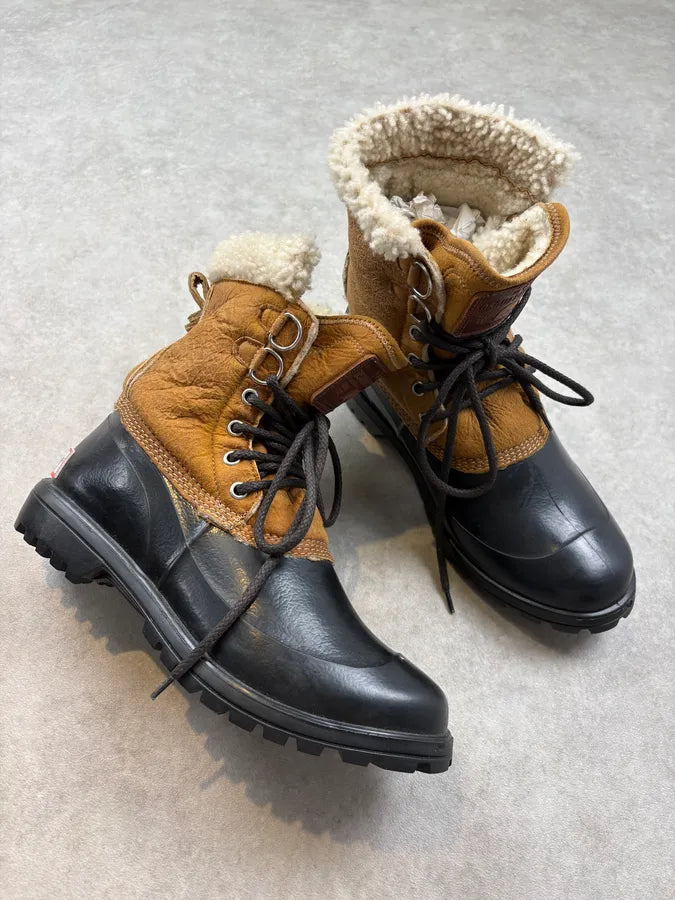 Dsquared2 Brown Shearling Leather Hiking Boots  HJugcSV 4