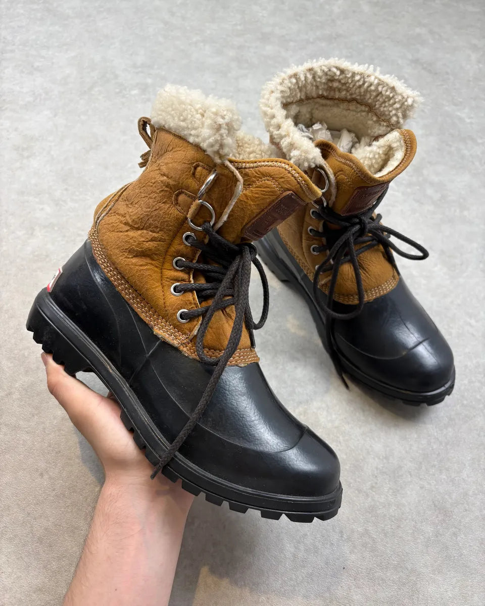 Dsquared2 Brown Shearling Leather Hiking Boots  HJugcSV 0