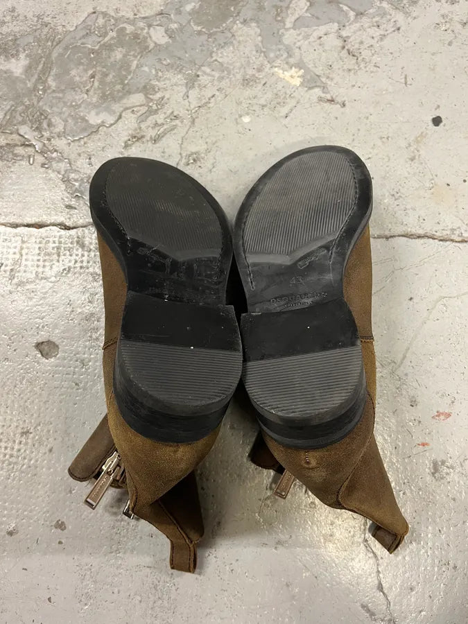 DSquared2 Brown Side Zips Chelsea Boots syqJran 7