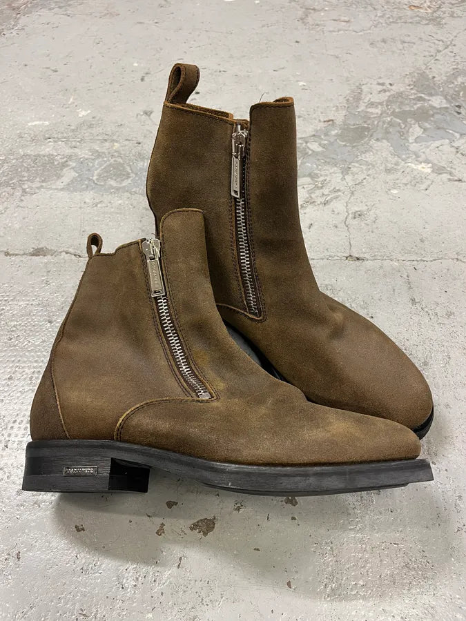 DSquared2 Brown Side Zips Chelsea Boots syqJran 3