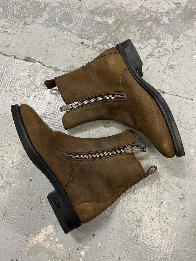 DSquared2 Brown Side Zips Chelsea Boots syqJran 4