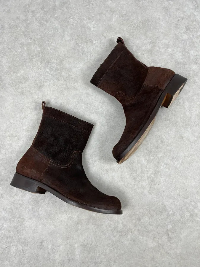 Dsquared2 Brown Suede Eroded Leather Boots FljqYLu 2