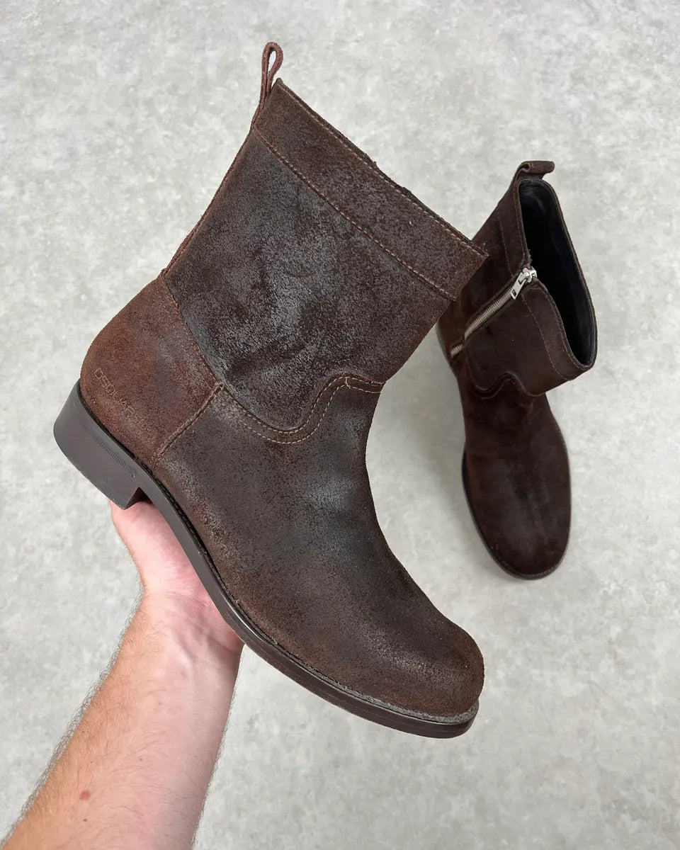 Dsquared2 Brown Suede Eroded Leather Boots FljqYLu 0