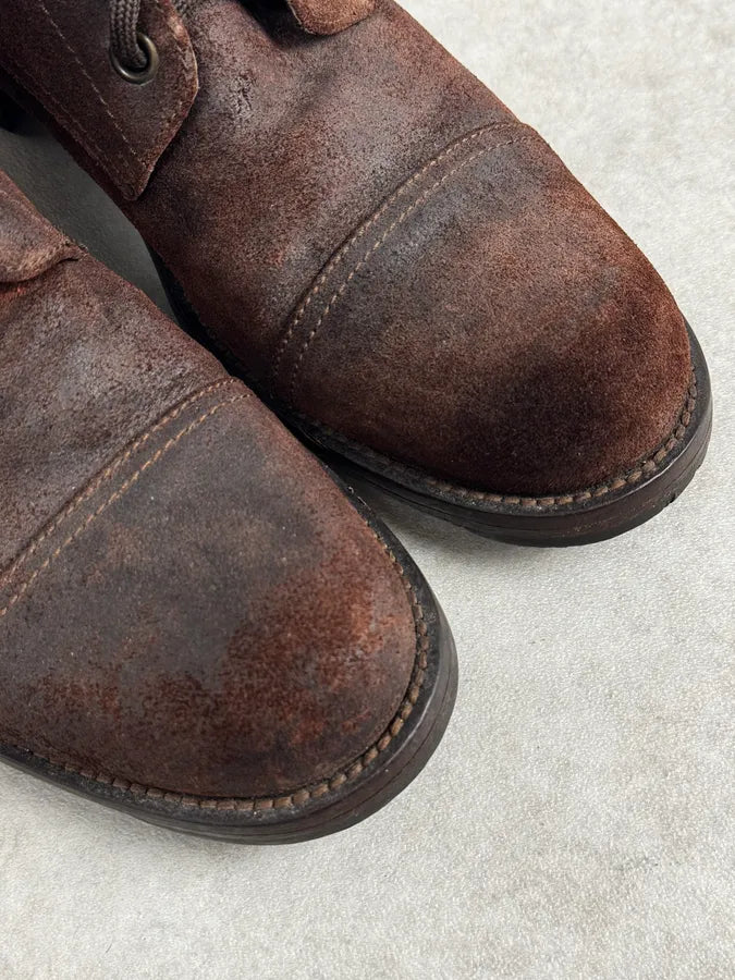 Dsquared2 Brown Suede Lace-Up Leather Boots WnZNOZu 4