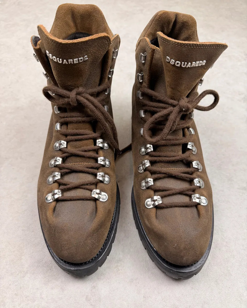 Dsquared2 Brown Suede Leather Hiking Boots qADCbnA 1