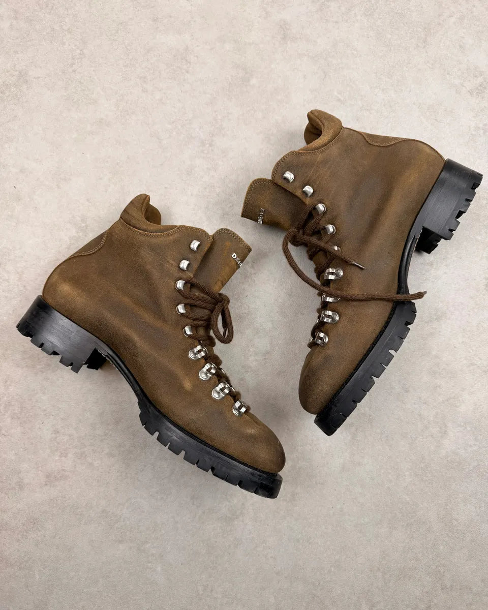 Dsquared2 Brown Suede Leather Hiking Boots qADCbnA 3
