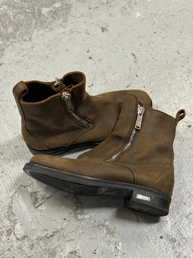 Dsquared2 Brown Suede Zip Chelsea Boots vxAVXvE 7
