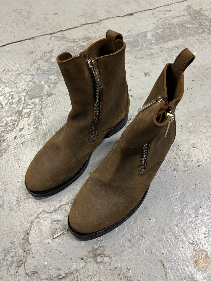 Dsquared2 Brown Suede Zip Chelsea Boots vxAVXvE 3