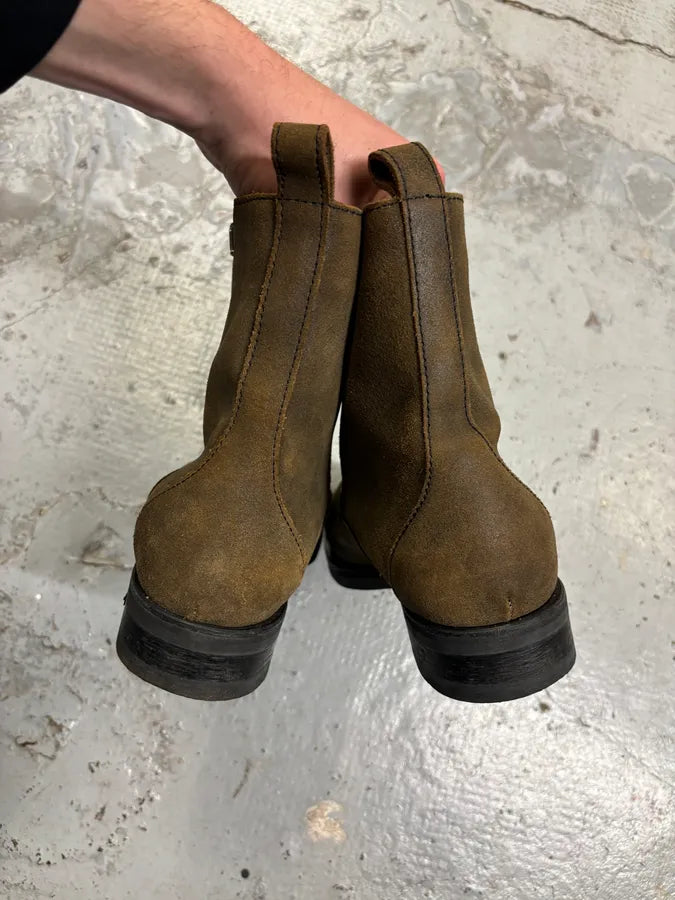 Dsquared2 Brown Suede Zip Chelsea Boots vxAVXvE 11