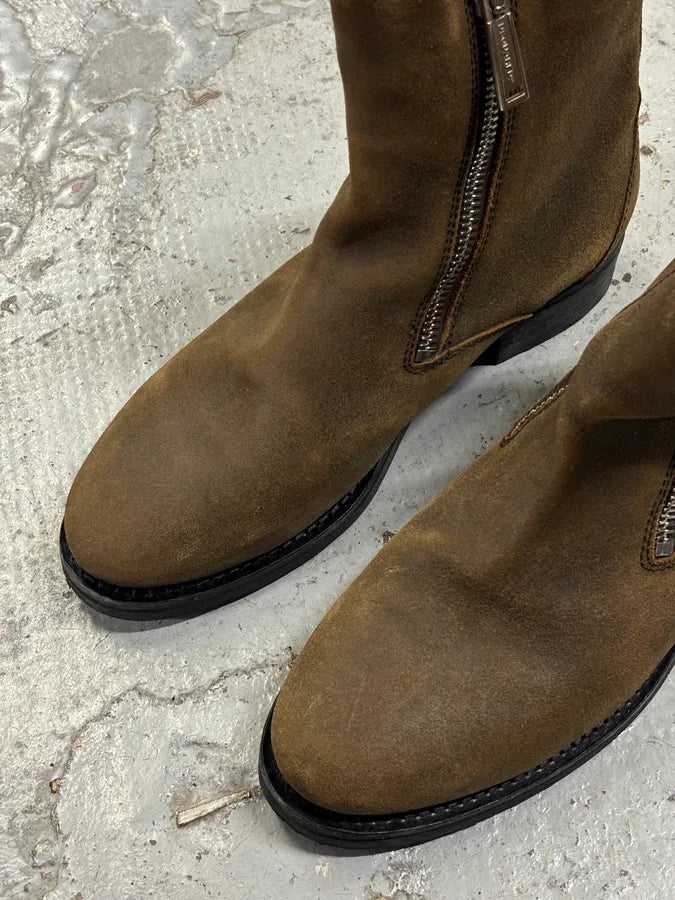 Dsquared2 Brown Suede Zip Chelsea Boots vxAVXvE 8
