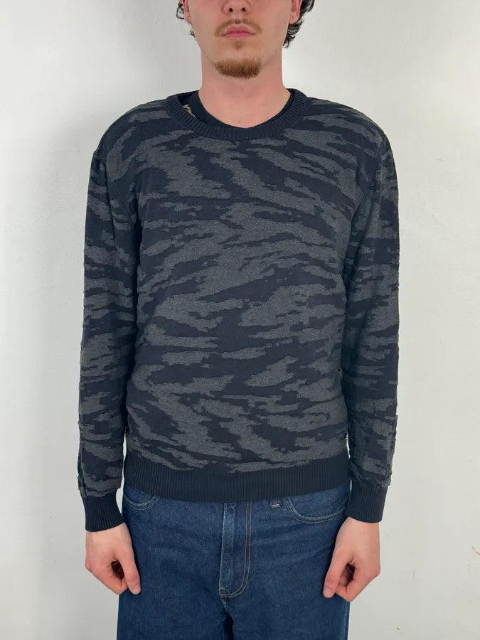 SS2015 Dsquared2 Camo Irregular Black & Grey Sweater goiBzBV 1