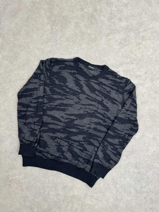 SS2015 Dsquared2 Camo Irregular Black & Grey Sweater goiBzBV 3