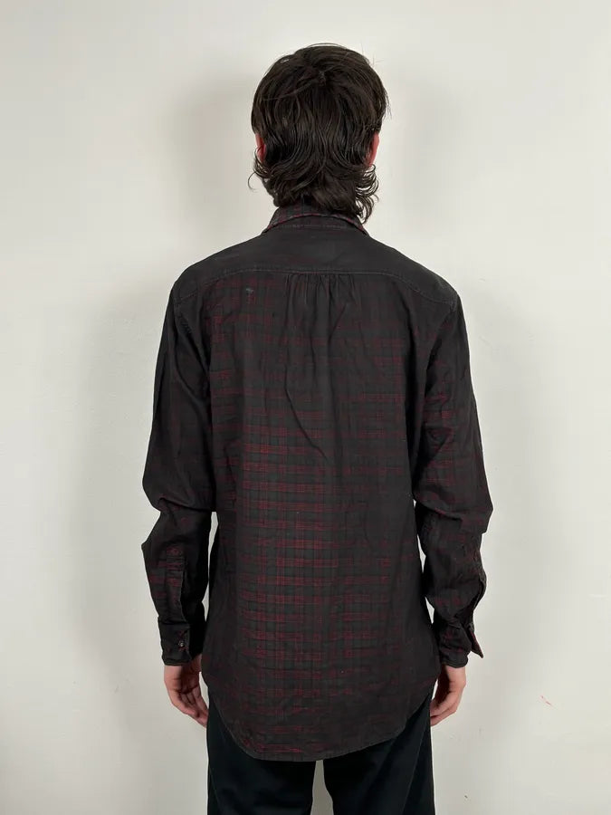 AW2014 Dsquared2 Charcoal Red Checkered Plaid Shirt  NPcJYII 2
