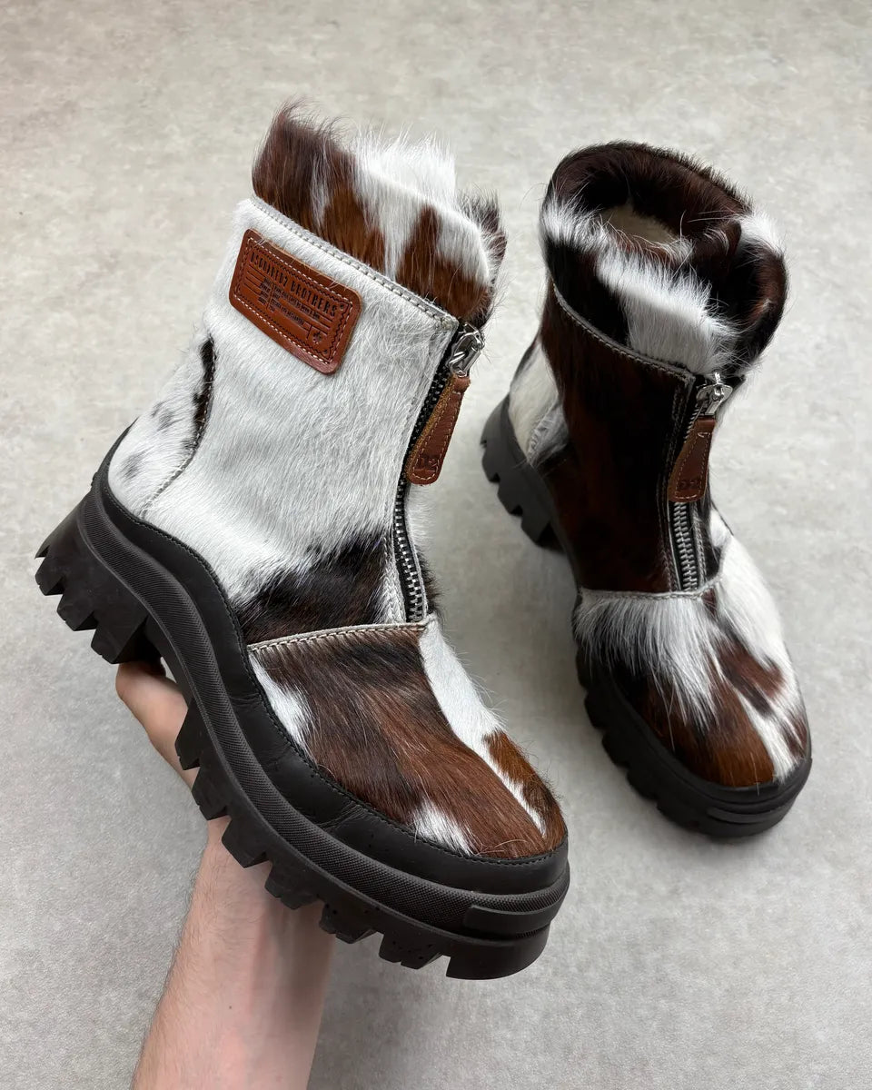 Dsquared2 Cow Fur Leather Hiking Zip Boots RPManzW 0