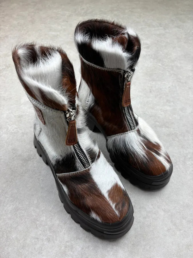 Dsquared2 Cow Fur Leather Hiking Zip Boots RPManzW 3