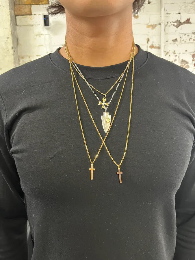 Dsquared2 Gold Metal Dual Cross Pendant Necklace LrxvsrY 1