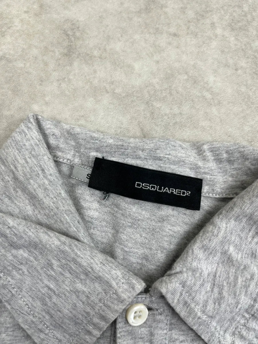 AW2008 Dsquared2 Grey Logo Ski Patch Longsleeve Polo thrQuou 8