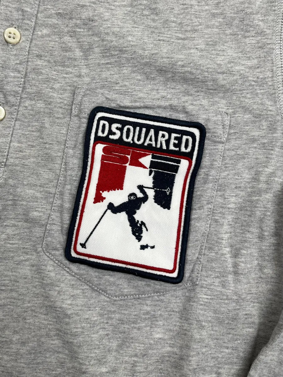 AW2008 Dsquared2 Grey Logo Ski Patch Longsleeve Polo thrQuou 6