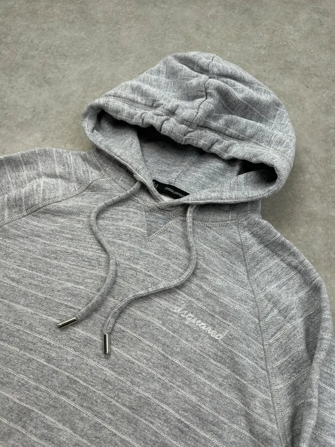 SS2014 Dsquared2 Grey Cotton Ribbed Hoodie ZGuqges 4