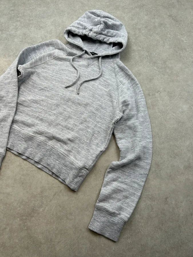 SS2014 Dsquared2 Grey Cotton Ribbed Hoodie ZGuqges 3